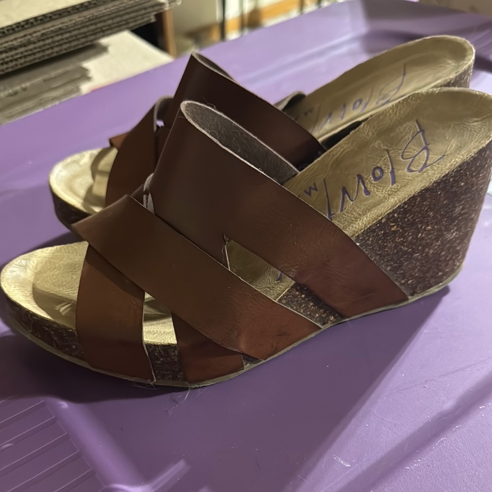 Elegant Brown Wedge Sandals